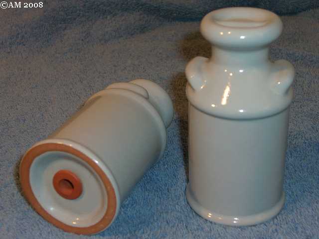 Frankoma Milk Can shakers glazed mountain haze